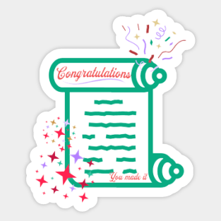 Congratulations, You Made It, Fireworks, Stars Sticker